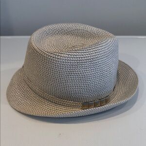The Hatter Co Stylish Beige with silver Fedora Hat with Stud Detail